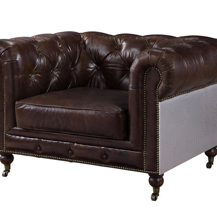 ACME 56592 Aberdeen Chair, Vintage Brown Top Grain Leather