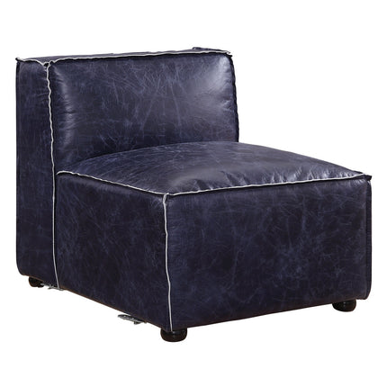 ACME 56595 Birdie Modular - Armless Chair, Vintage Blue Top Grain Leather