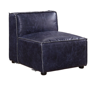 ACME 56595 Birdie Modular - Armless Chair, Vintage Blue Top Grain Leather ACME Furniture
