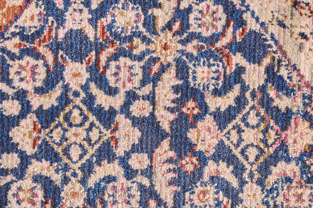 9' X 13' Blue Red and Gold Oriental Power Loom Area Rug HomeRoots