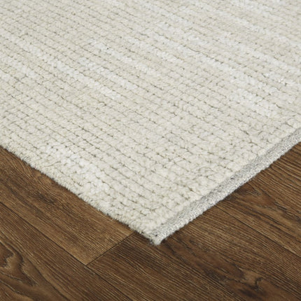 9' X 13' Tan and Ivory Wool Hand Knotted Area Rug HomeRoots