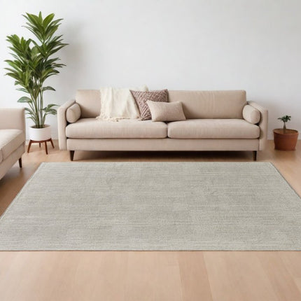 9' X 13' Tan and Ivory Wool Hand Knotted Area Rug HomeRoots