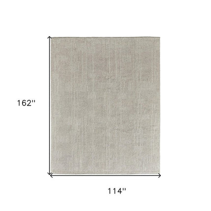 9' X 13' Tan and Ivory Wool Hand Knotted Area Rug HomeRoots