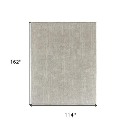 9' X 13' Tan and Ivory Wool Hand Knotted Area Rug HomeRoots