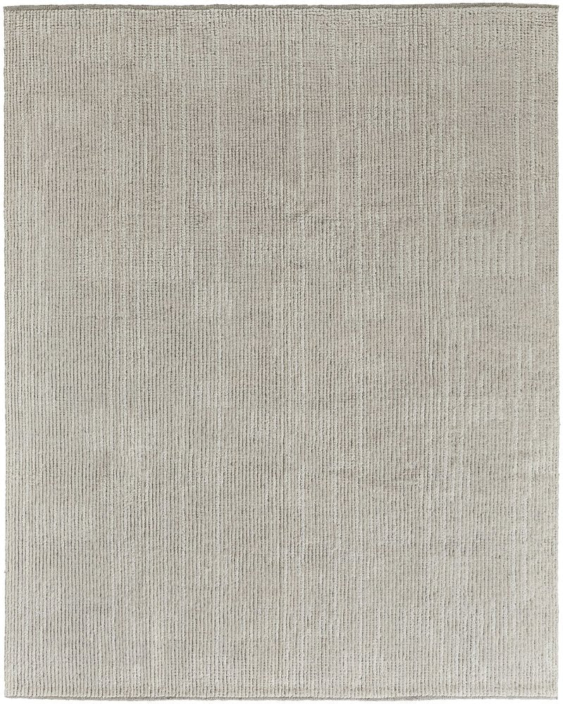 9' X 13' Tan and Ivory Wool Hand Knotted Area Rug
