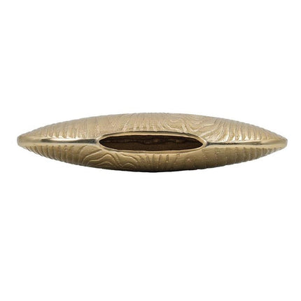 7" Gold Aluminum Oval Disc Table Vase HomeRoots