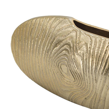 7" Gold Aluminum Oval Disc Table Vase