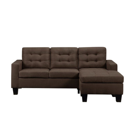 ACME 56655 Earsom Sofa and Ottoman, Brown Linen