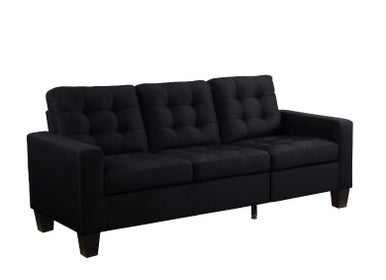 ACME 56660 Earsom Sofa and Ottoman, Black Linen ACME Furniture