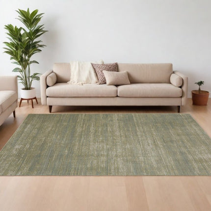 9' X 13' Tan and Green Power Loom Area Rug HomeRoots