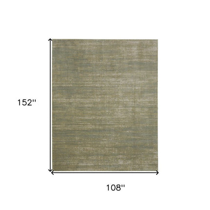 9' X 13' Tan and Green Power Loom Area Rug HomeRoots
