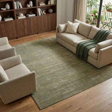 9' X 13' Tan and Green Power Loom Area Rug HomeRoots