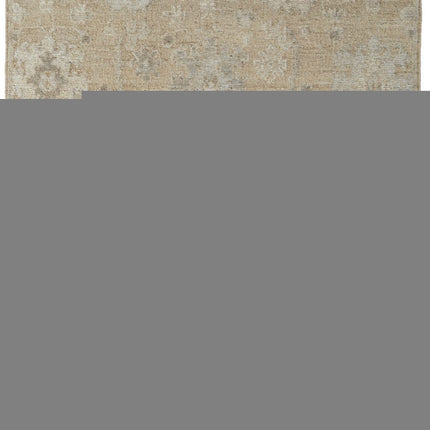 9' X 13' Tan and Ivory Wool Floral Hand Knotted Area Rug HomeRoots
