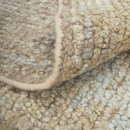 9' X 13' Tan and Ivory Wool Floral Hand Knotted Area Rug HomeRoots