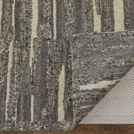 9' X 13' Gray Ivory and Taupe Abstract Hand Woven Area Rug HomeRoots