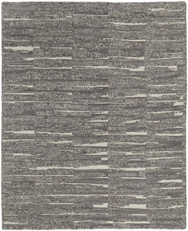9' X 13' Gray Ivory and Taupe Abstract Hand Woven Area Rug HomeRoots