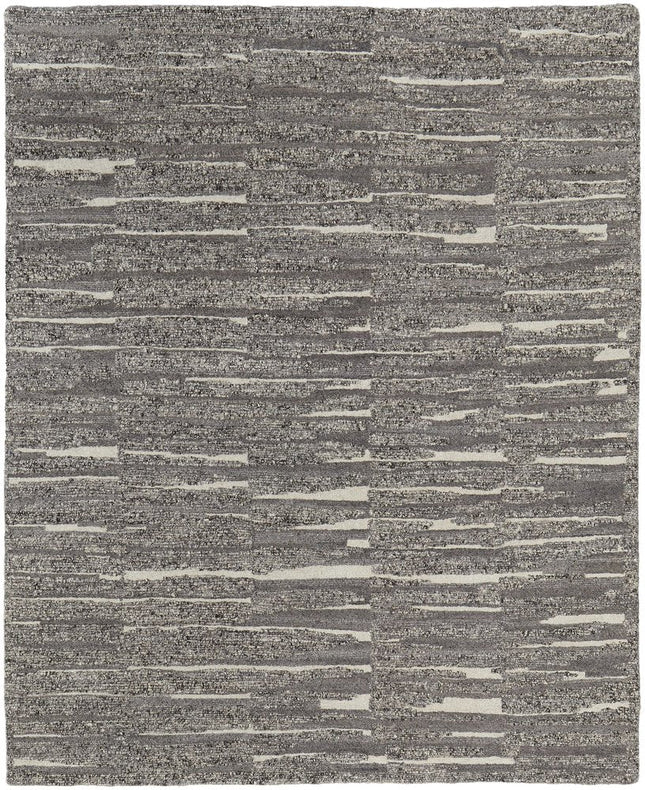 9' X 13' Gray Ivory and Taupe Abstract Hand Woven Area Rug HomeRoots
