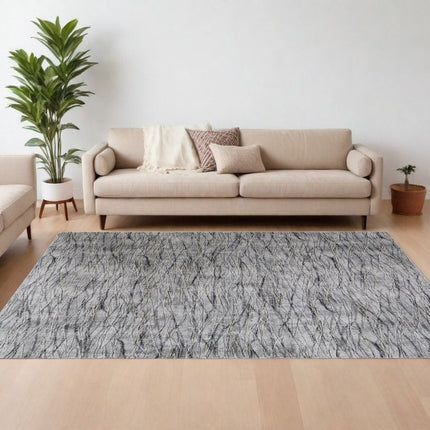 9' X 13' Gray Ivory and Tan Abstract Power Loom Area Rug HomeRoots