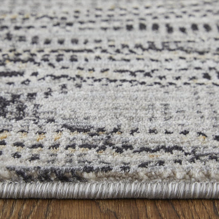 9' X 13' Gray Ivory and Tan Abstract Power Loom Area Rug HomeRoots