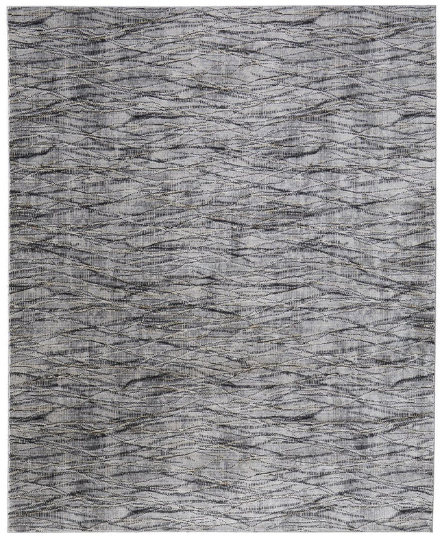 9' X 13' Gray Ivory and Tan Abstract Power Loom Area Rug HomeRoots