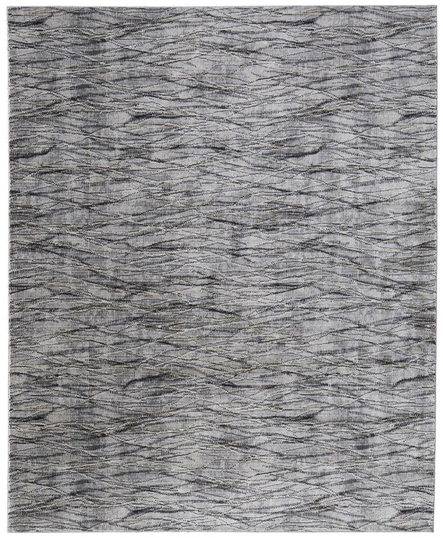 9' X 13' Gray Ivory and Tan Abstract Power Loom Area Rug HomeRoots