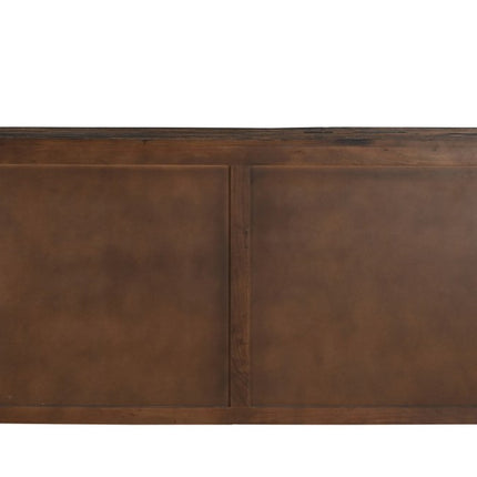 72" Dark Brown Distressed Reclaimed Wood Sideboard With Four Doors HomeRoots