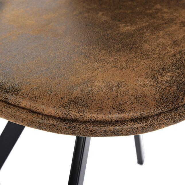Set of Four Brown and Black Upholstered Suede Dining Side Chairs HomeRoots