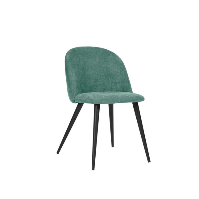 Set of Two Green and Black Upholstered Fabric Dining Side Chairs HomeRoots