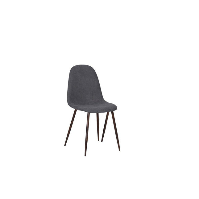 Set of Four Gray and Brown Upholstered Fabric Dining Side Chairs HomeRoots
