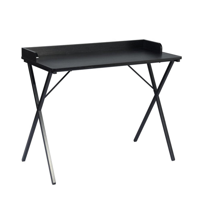 39" Black Wood and Metal X-Shape Computer Desk HomeRoots