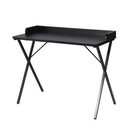 39" Black Wood and Metal X-Shape Computer Desk HomeRoots