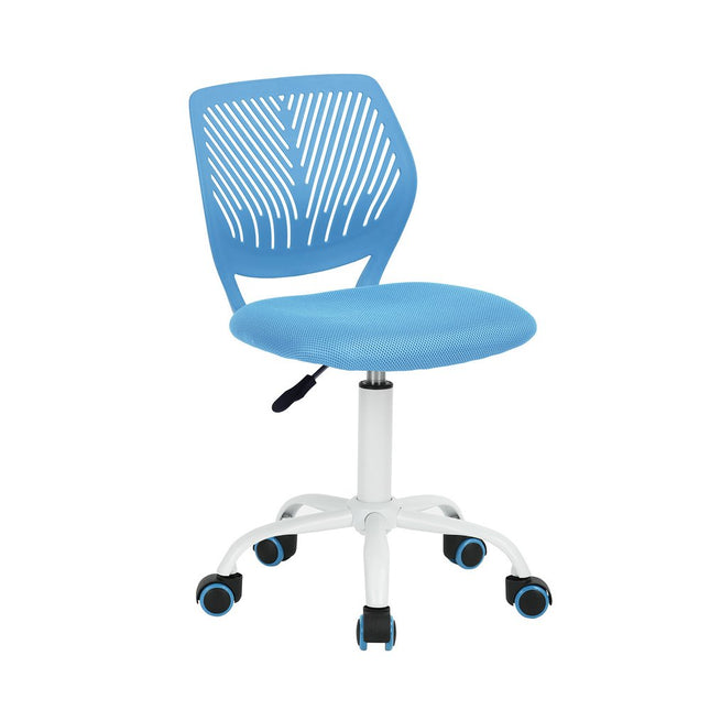 Blue and White Adjustable Height Swivel Rolling Office Chair HomeRoots