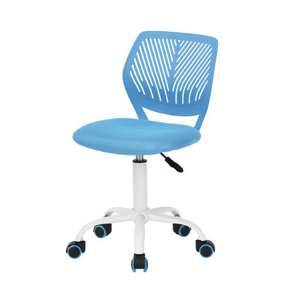 Blue and White Adjustable Height Swivel Rolling Office Chair HomeRoots