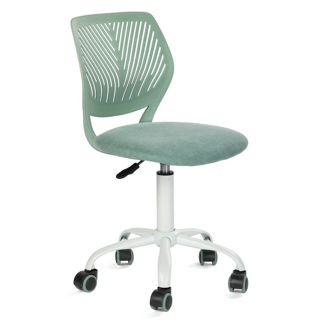Teal and White Adjustable Height Swivel Rolling Office Chair HomeRoots