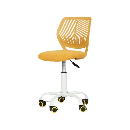 Yellow and White Adjustable Height Swivel Rolling Office Chair HomeRoots