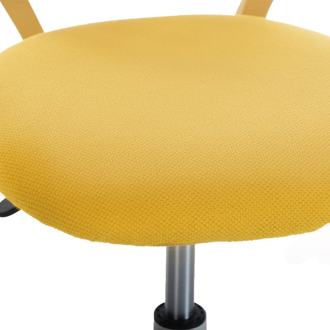 Yellow and White Adjustable Height Swivel Rolling Office Chair HomeRoots