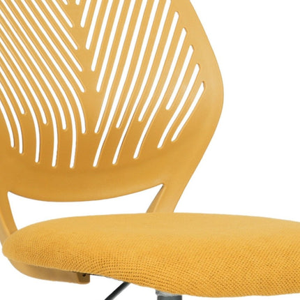 Yellow and White Adjustable Height Swivel Rolling Office Chair HomeRoots