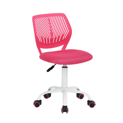 Pink and White Adjustable Height Swivel Rolling Office Chair HomeRoots