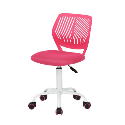 Pink and White Adjustable Height Swivel Rolling Office Chair HomeRoots