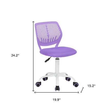 Pink and White Adjustable Height Swivel Rolling Office Chair HomeRoots