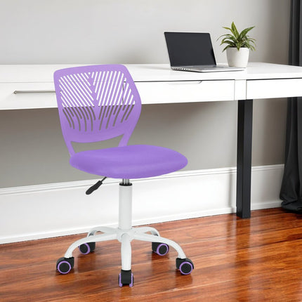 Pink and White Adjustable Height Swivel Rolling Office Chair HomeRoots
