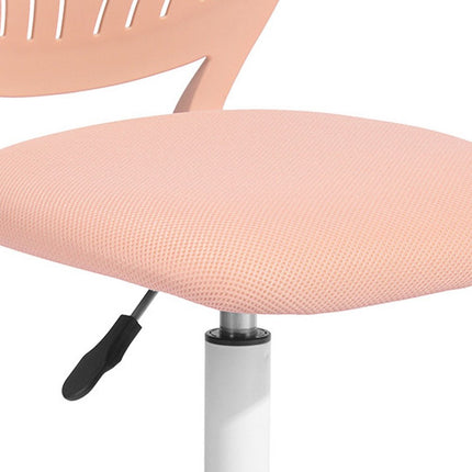 Pink and White Adjustable Height Swivel Rolling Office Chair HomeRoots