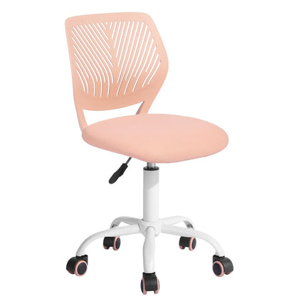 Pink and White Adjustable Height Swivel Rolling Office Chair HomeRoots
