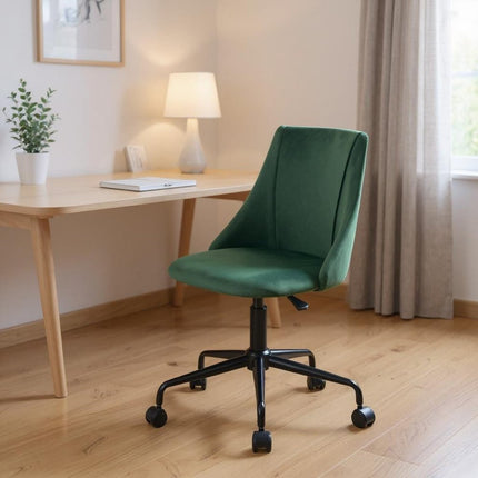 Green and Black Adjustable Height Swivel Rolling Office Chair HomeRoots