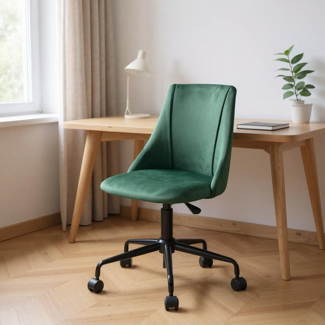 Green and Black Adjustable Height Swivel Rolling Office Chair HomeRoots