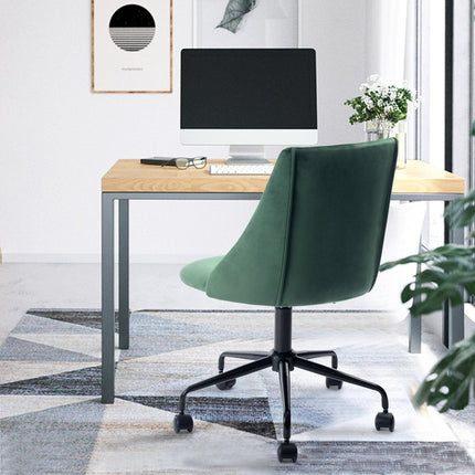 Green and Black Adjustable Height Swivel Rolling Office Chair HomeRoots