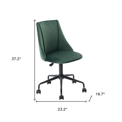Green and Black Adjustable Height Swivel Rolling Office Chair HomeRoots