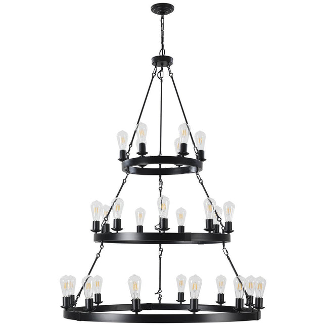 Black Chandelier Metal Ceiling Light HomeRoots