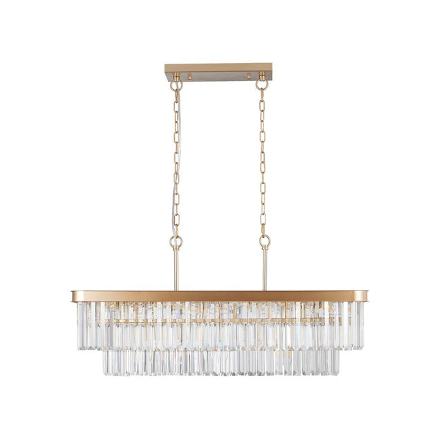 Gold Eleven Light Metal Chandelier With Gold Shades HomeRoots