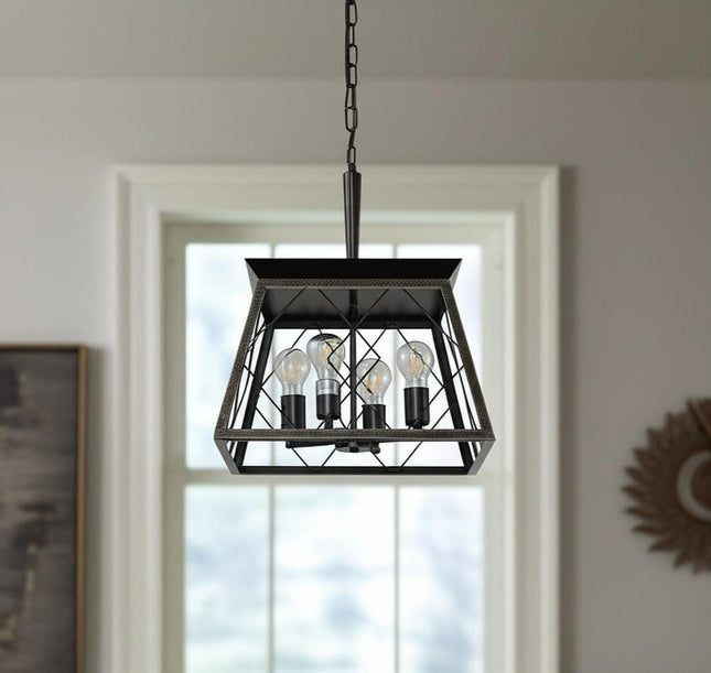 Gold Four Light Metal Chandelier With Gold Shades HomeRoots